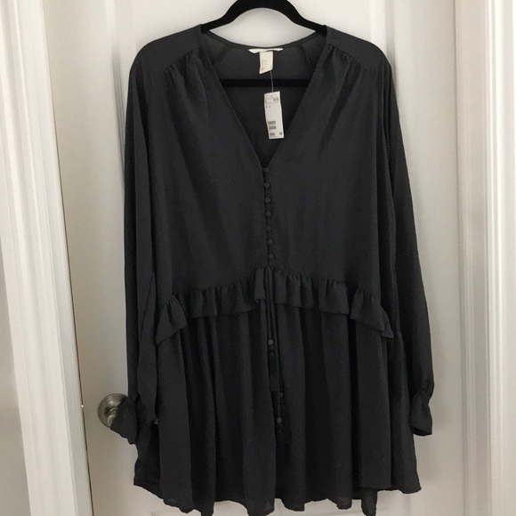 h&m black tunic dress